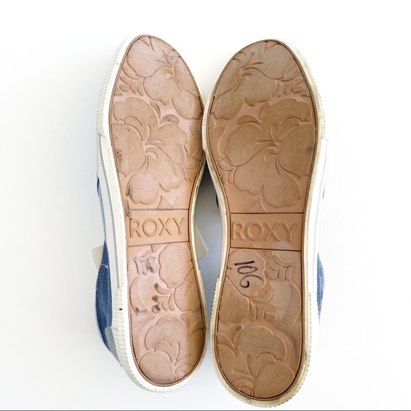 Roxy Women's Boat Shoes Slip On Blue Chambray Brayden Flats Surfer Beach Size 10 - Picture 9 of 16